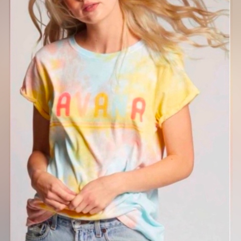 Project Karma Tie Dye Havana Cuffed Short Sleeve T-Shirt Retro Inspired NEW